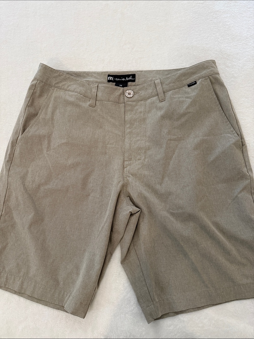 Travis Mathew Men's Olive Flat Front Shorts